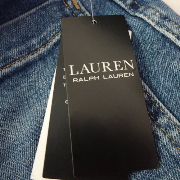 Ralph Lauren High Rise Jeans Women's Size 12 Blue Denim Flared Casual - Picture 8 of 10